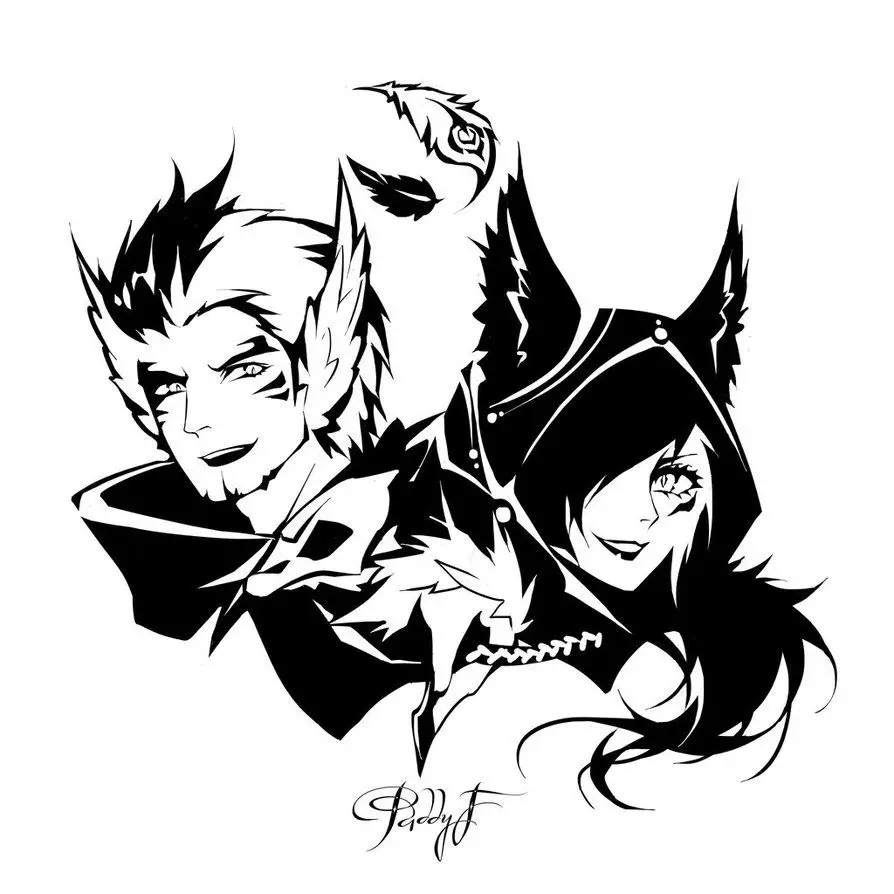 

LOL Xayah and Rakan Vinyl Decals for Car Stickers Hood Laptop Window Wall-decor Computer-case Couple stickers