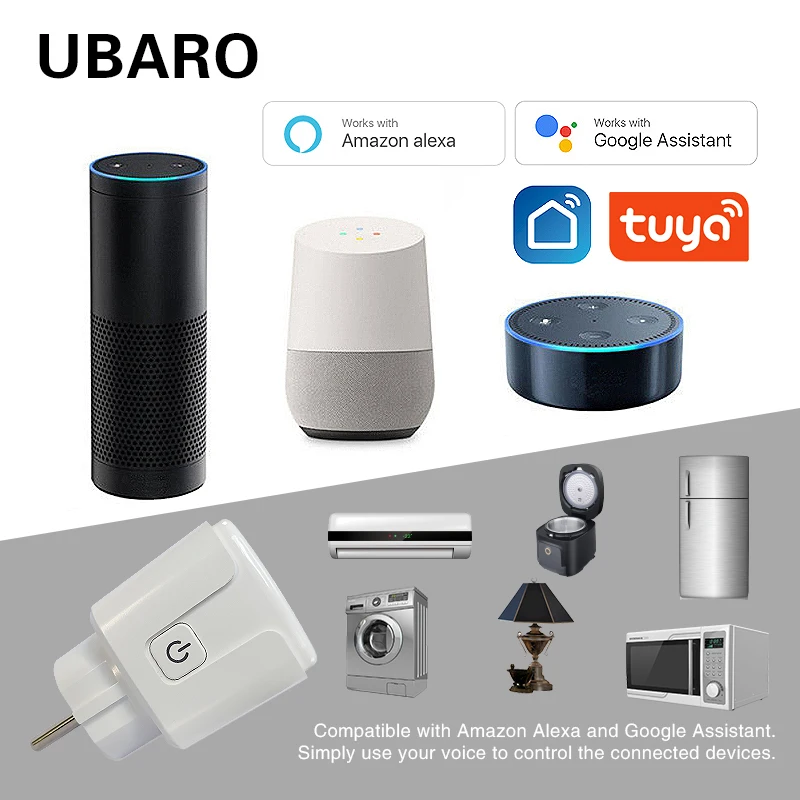 UBAROEU Стандартный Tuya Smart Wi Fi розетка приложение дистанционного Управление голос