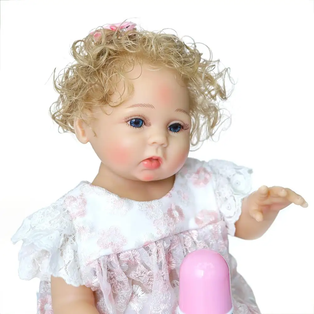 Кукла NPK Реборн Оригинальная кукла младенец кудрявые волосы с милым лицом и рукой
