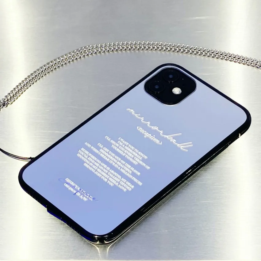 Luxury Makeup Mirror TPU Custom Name Logo Case For iphone XS XR 13 12 11 Pro MAX Shockproof Cover For iphone 7 8 plus Phone Case