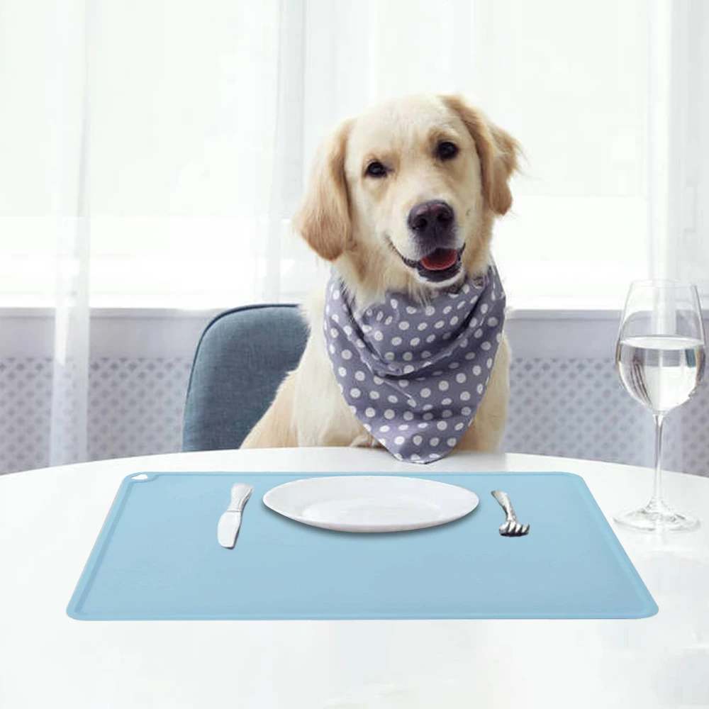

Waterproof Non-slip Pet Mat For Dog Cat Solid Color Silicone Pet Food Mat Pet Bowl Drinking Water Pad Dog Feeding Mat Easy Clean