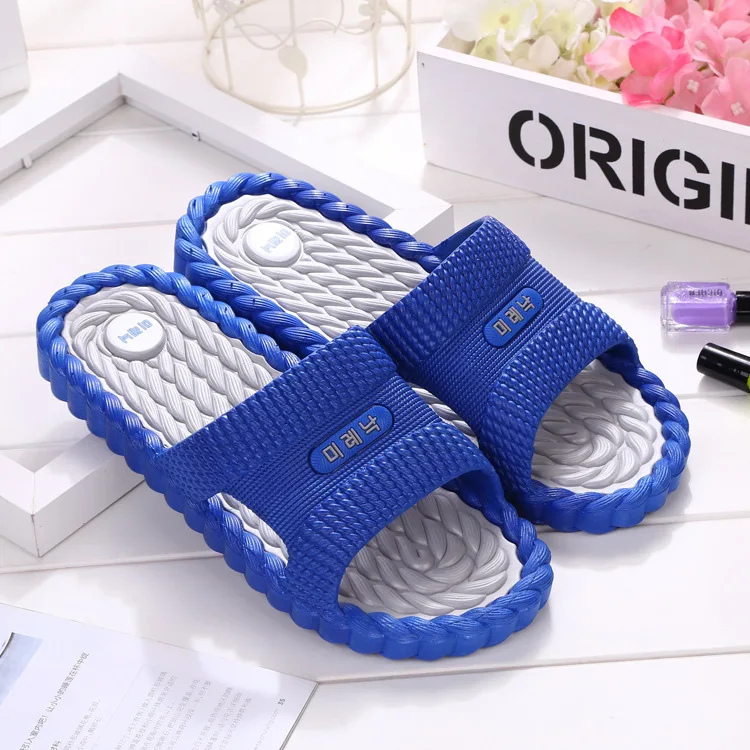 Korean Style Summer Slipper Tide Home Indoor Bath Non-Slip Bathroom Slippers Men Beach Flip Flops Slipper for Men Indoor Shoes
