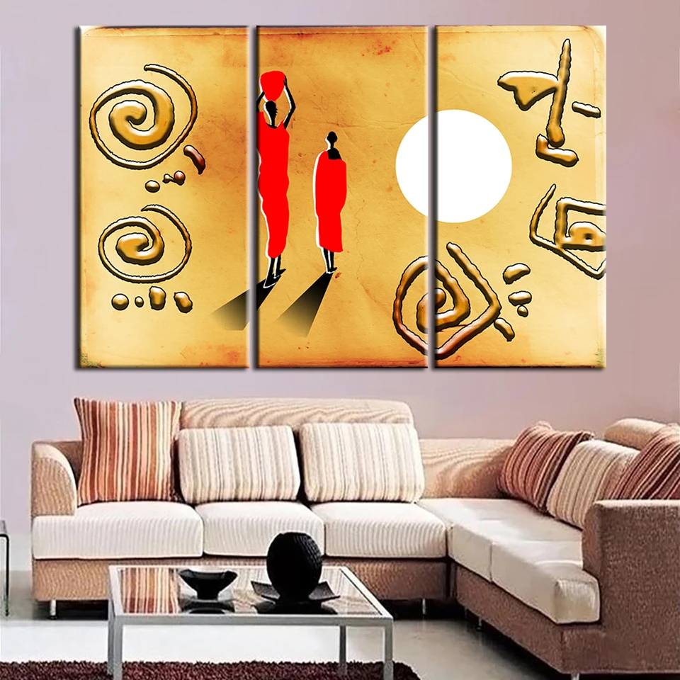 

Modular Pictures African Woman Canvas Painting Vintage Wall Art Posters Print Modern Character Living Room Home Decor Framework