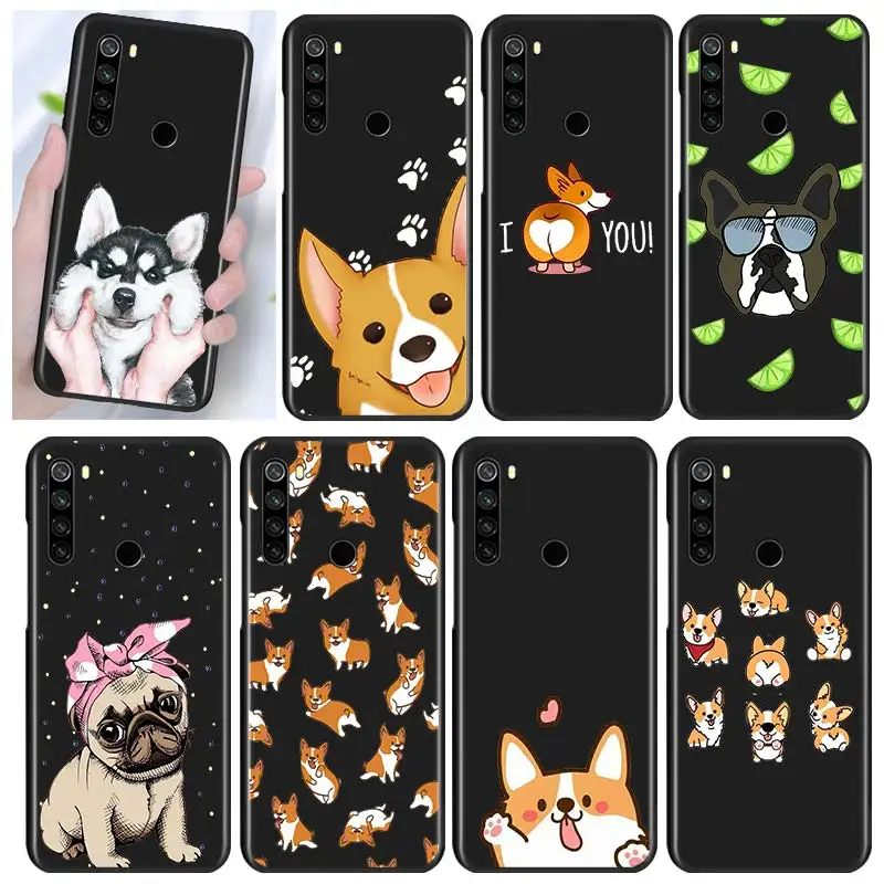 

Cartoon Dog Corgi Husky for Xiaomi Redmi Note 9 9T 9S 9Pro Max 8T 8Pro 8 7 6 5 Pro 5A 4X 4 Silicone Black Phone Case