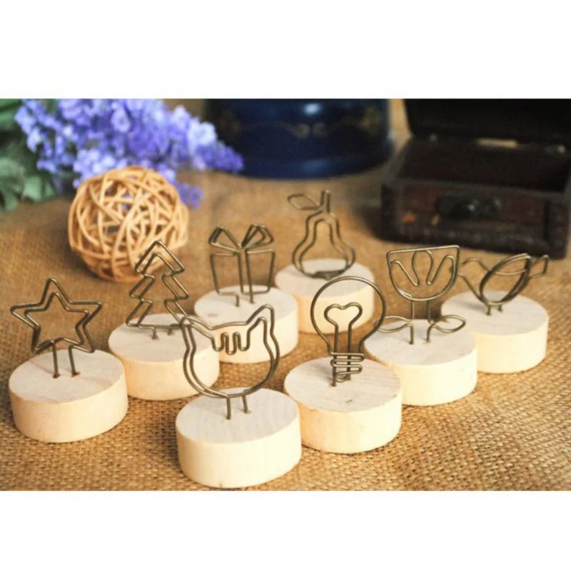 1 шт. ZAKKA ветер круглое дерево кованое железо зажим для заметок визитница папка