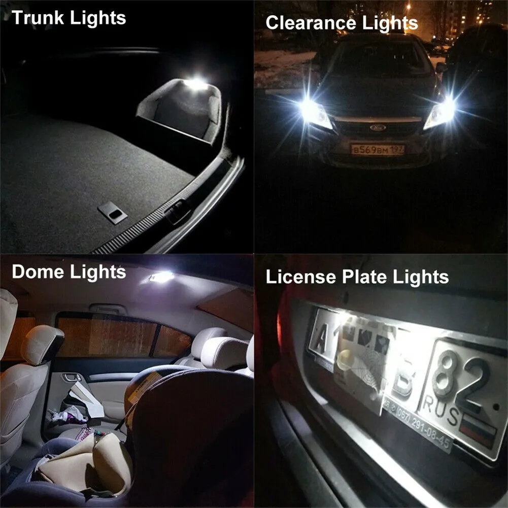 

2 шт., Автомобильные светодиодные лампы T10 168 194 6000K 6SMD CANBUS
