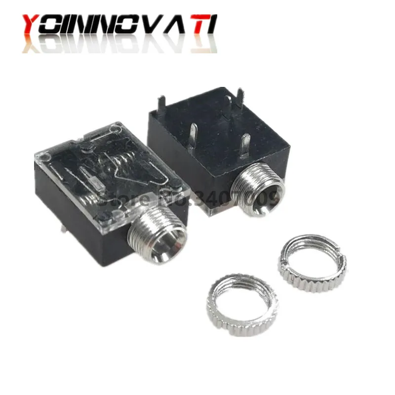 10 шт./лот PJ-324M 3 5 мм стерео аудио разъем/разъем с гайкой 5pin PCB Панель Крепления для