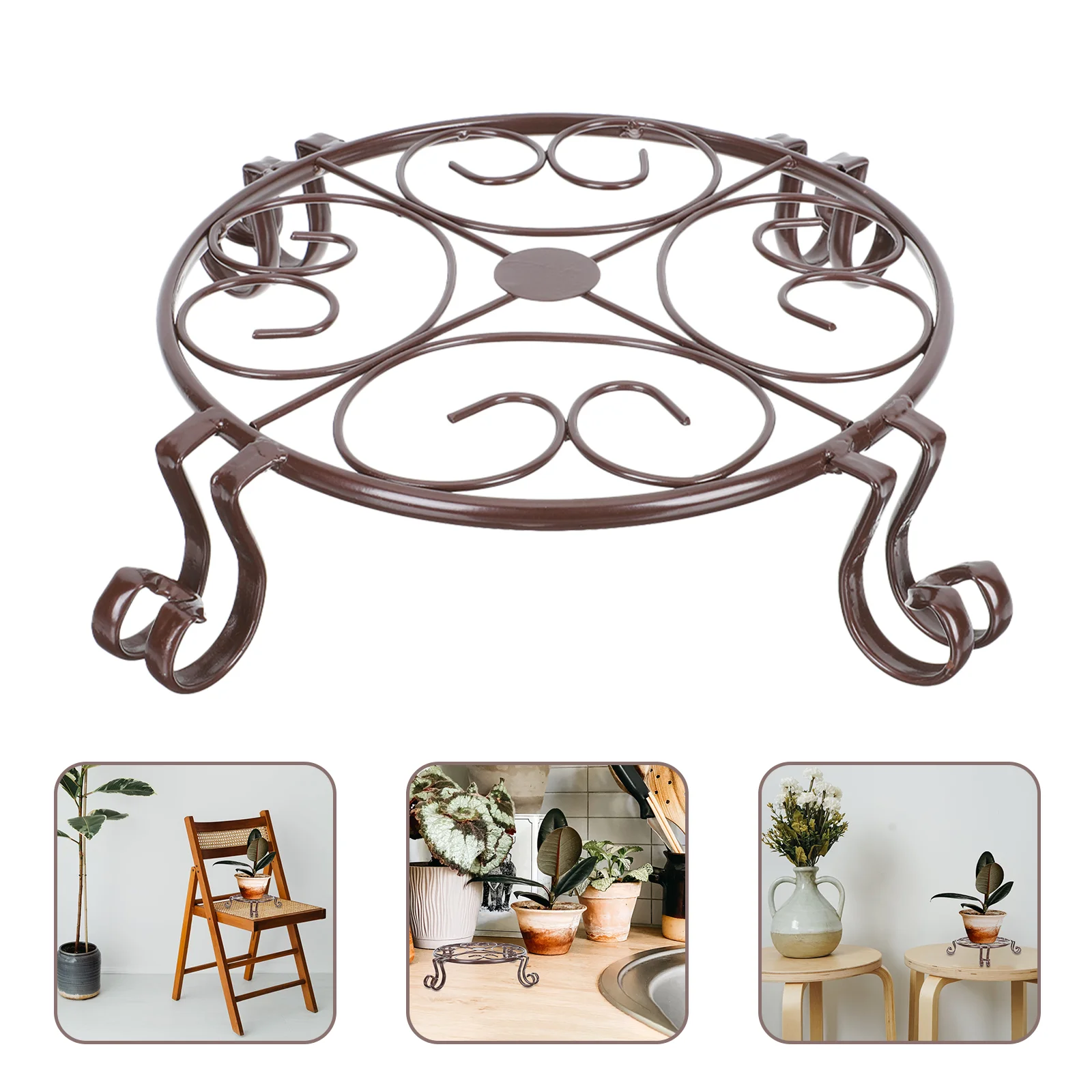 1Pc Potted Plant Stand Iron Art Flower Pot Rack Indoor Flower Pot Stand