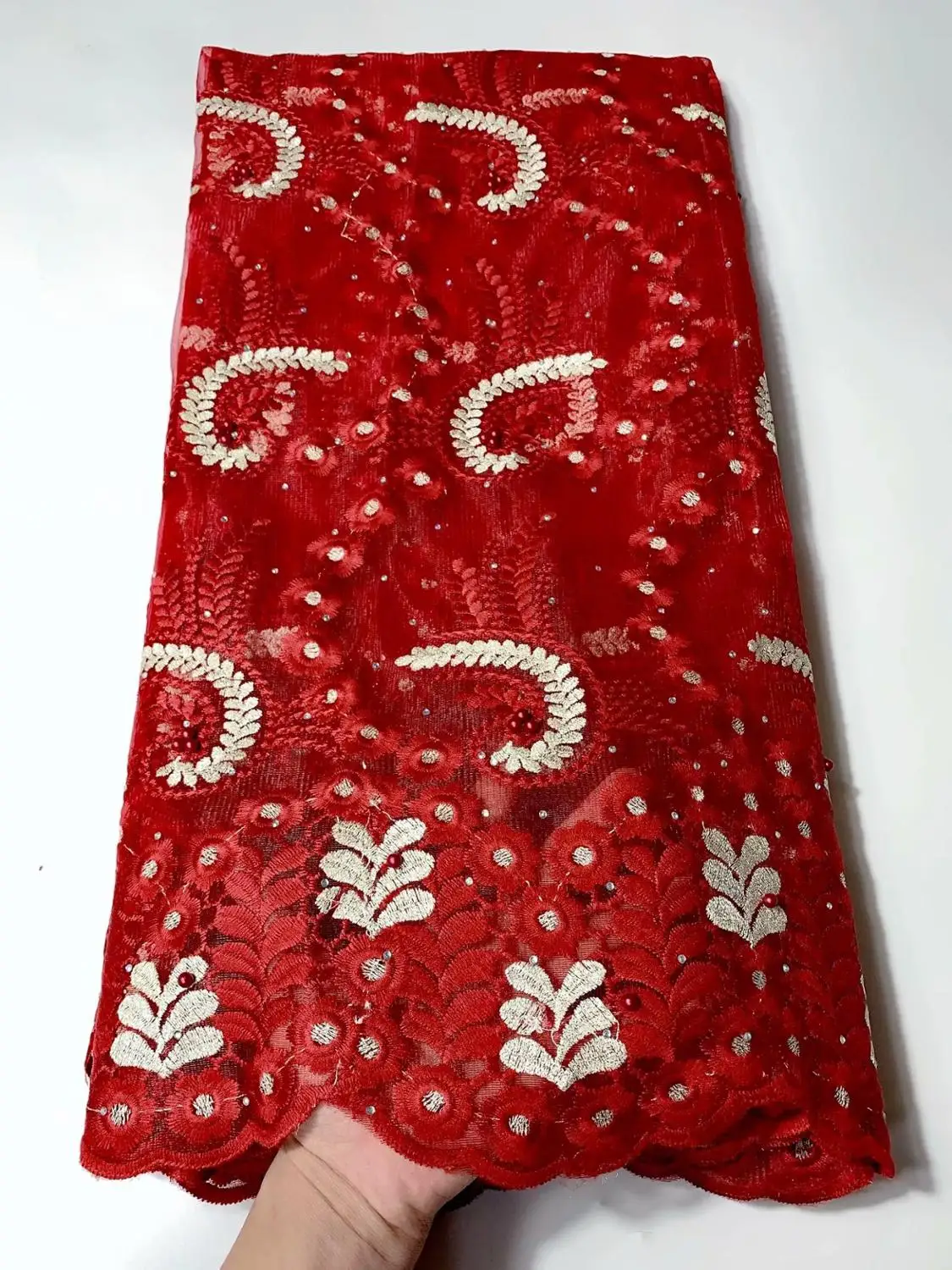 Высокое качество 3D цветок Африканские кружева ткани новейшая нигерийская