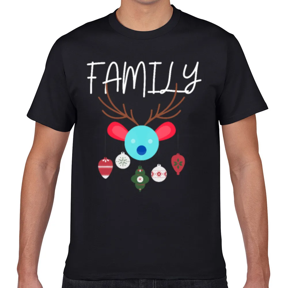 

Мужская повседневная черная футболка Geek на заказ с изображением семейного Рождества, 2021