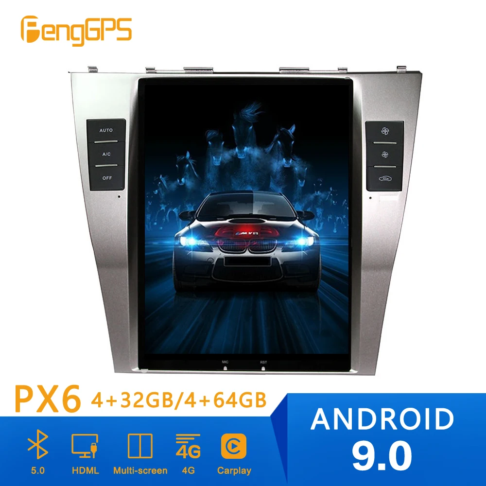 Автомобильный DVD плеер Tesla Android 9 0 PX6 4 + 64 ГБ GPS навигация для TOYOTA CAMRY 2007 2011 головное