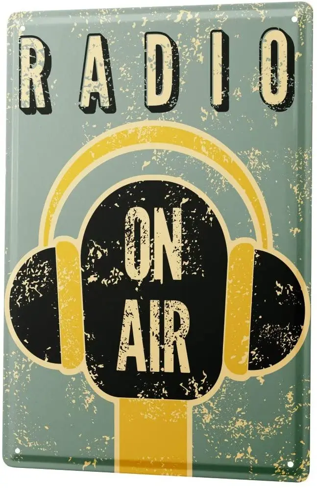 

Tin Sign Metal Plate Decorative Sign Home Decor Plaques Nostalgic Radio on air