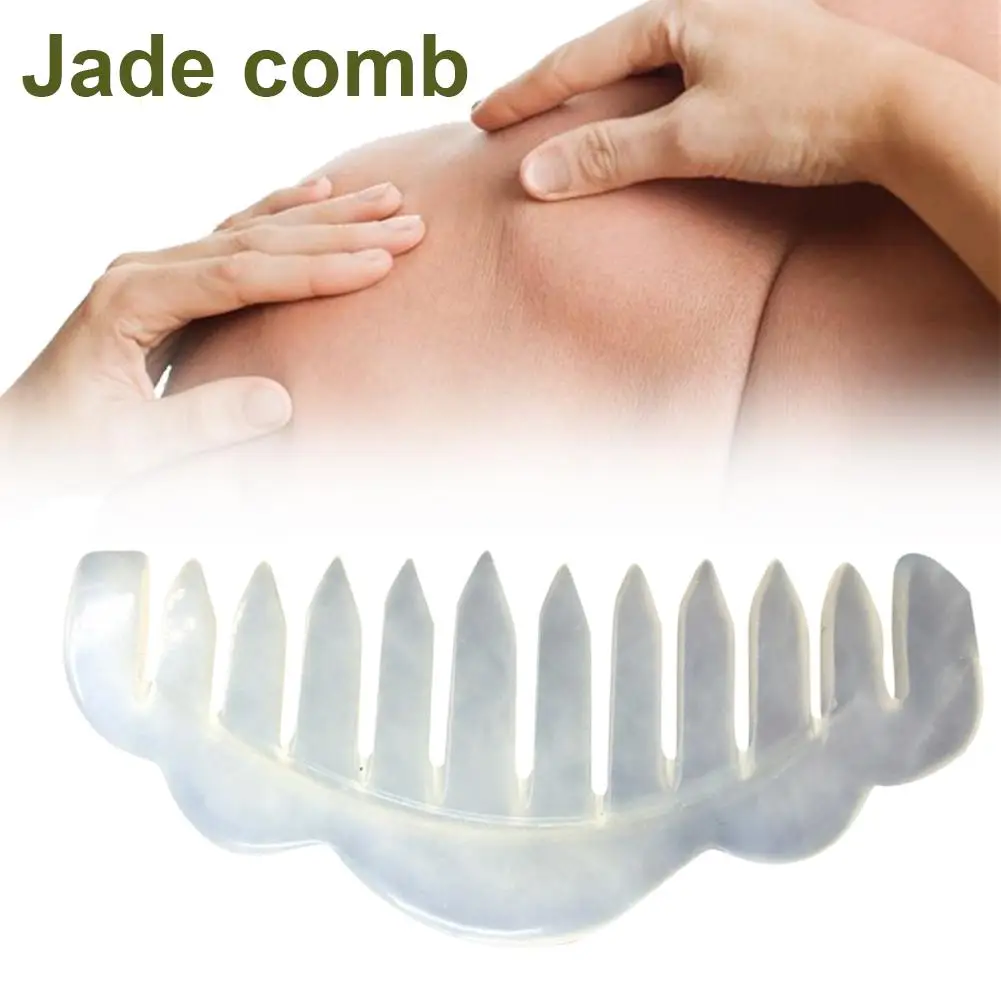 Натуральный нефрит соскабливающая Расческа массажная доска Нефритовая
