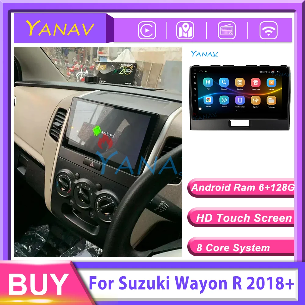 

Android 10 Car Radio Stereo Receiver car multimedia GPS Navigation For Suzuki Wayon R 2018+ head unit 128GB video tape recorder