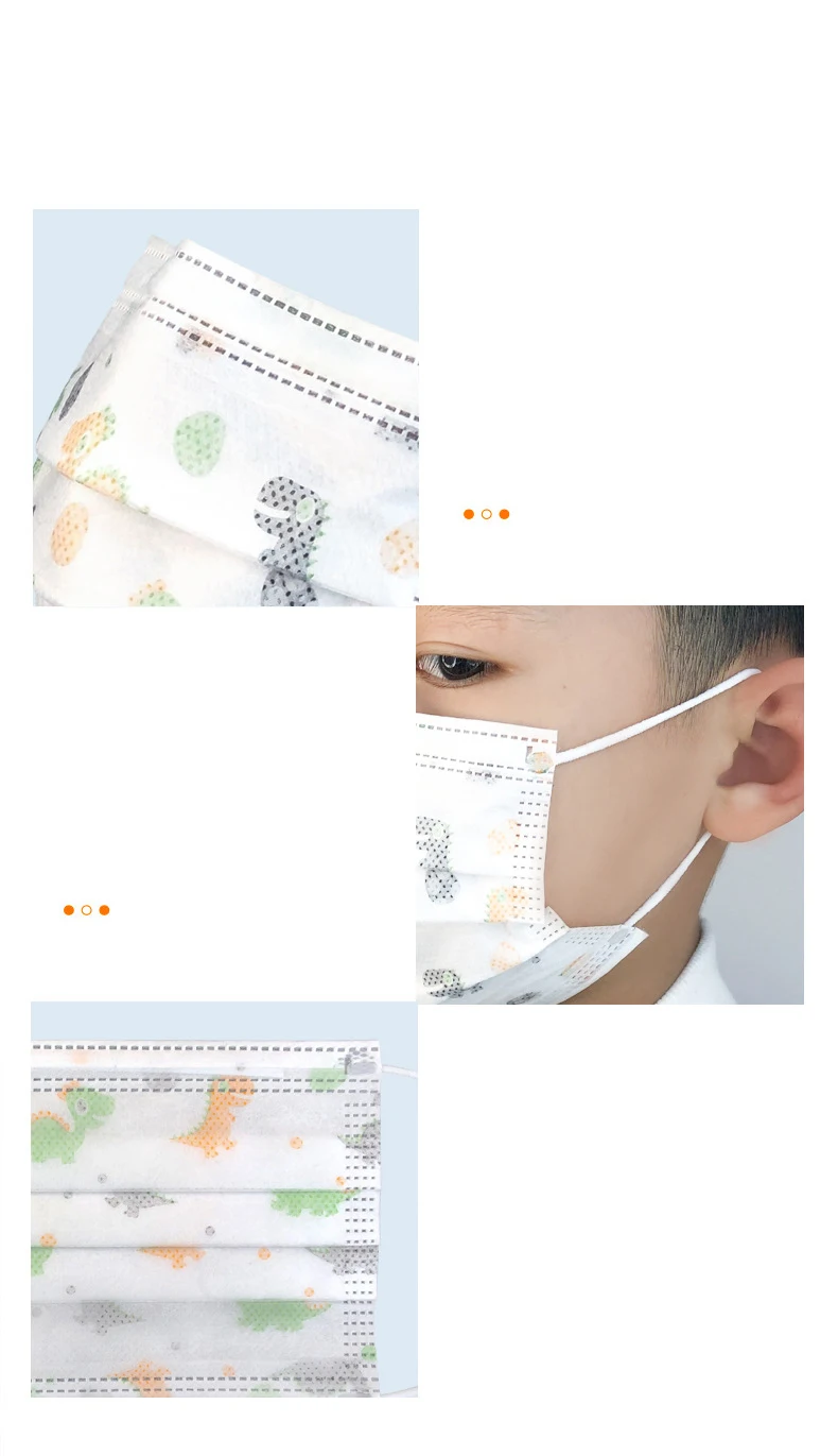 

50 PCS Kid Mask PM2.5 Anti-dust 3 Layers No-woven Face Protection Mouse Children Mask Print Cartoon Disposable Kids Masks