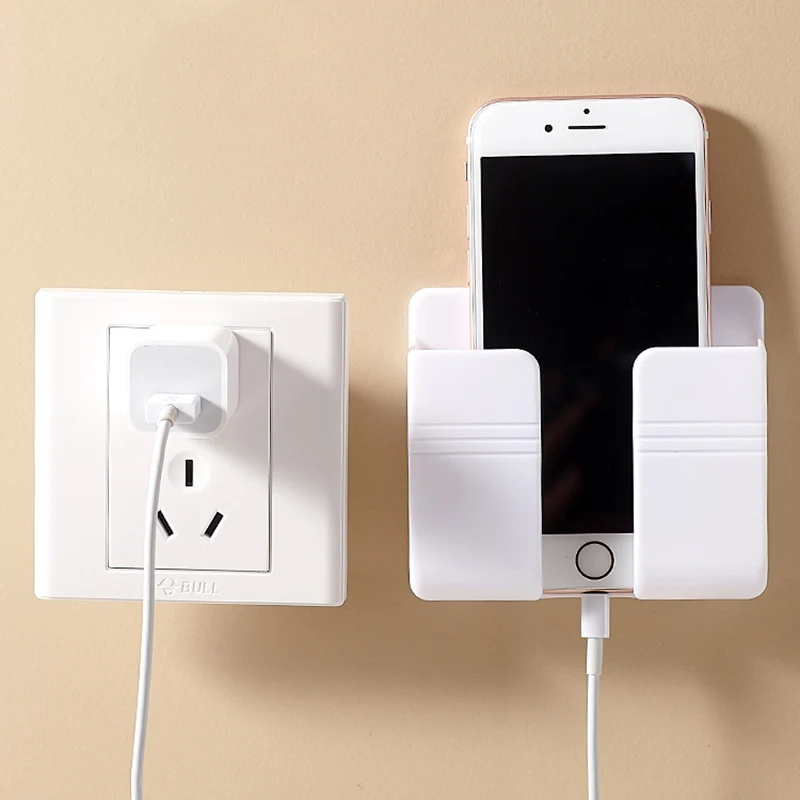 

Punch Free Wall Mounted Organizer Storage Box Remote Control Mounted Mobile Phone Plug Wall Holder Charging Multifunction hook