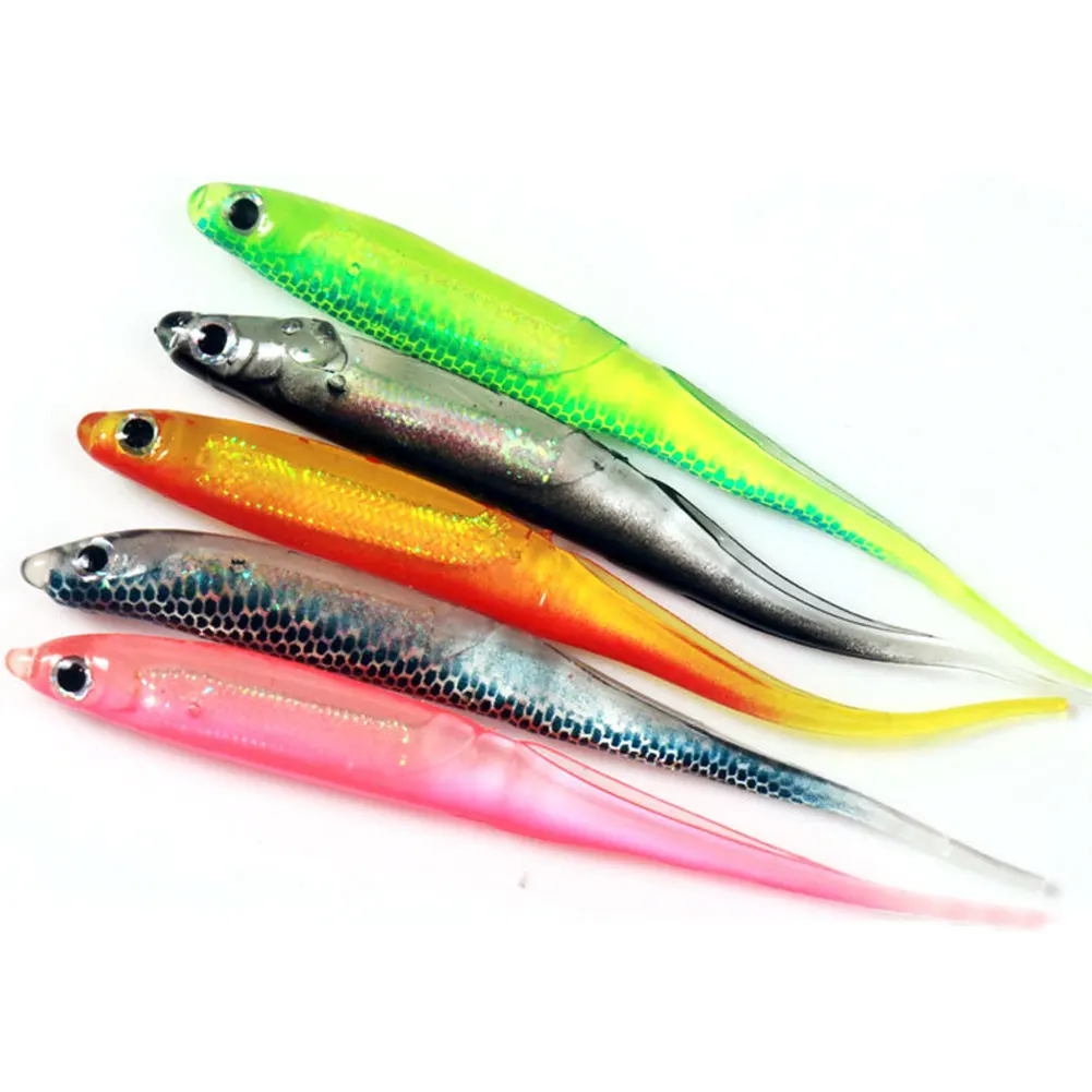 Горячая Распродажа 5 шт. 3D Радуга рыбные приманки 9 см мягкая червячная приманка