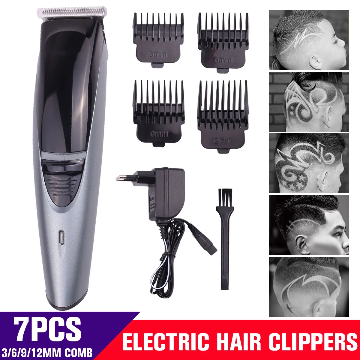 

7Pcs Rechargeable Shaver Hair Trimmer Rechargeable Electric Nose Hair Clipper Professional Beard Razor Haircut Cutting Machine