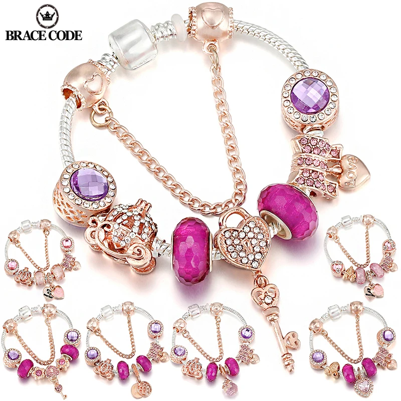 Новый модный синхронный двухцветный женский браслет с шармами бесплатный