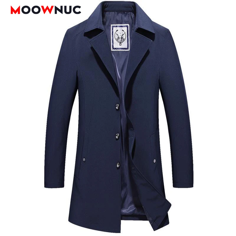 

Men's Windbreaker Male Coat Jackets Autumn Winter Trench Warm Overcoat Fit Windproof Hombre Smart Casual Coveral Brand MOOWNUC