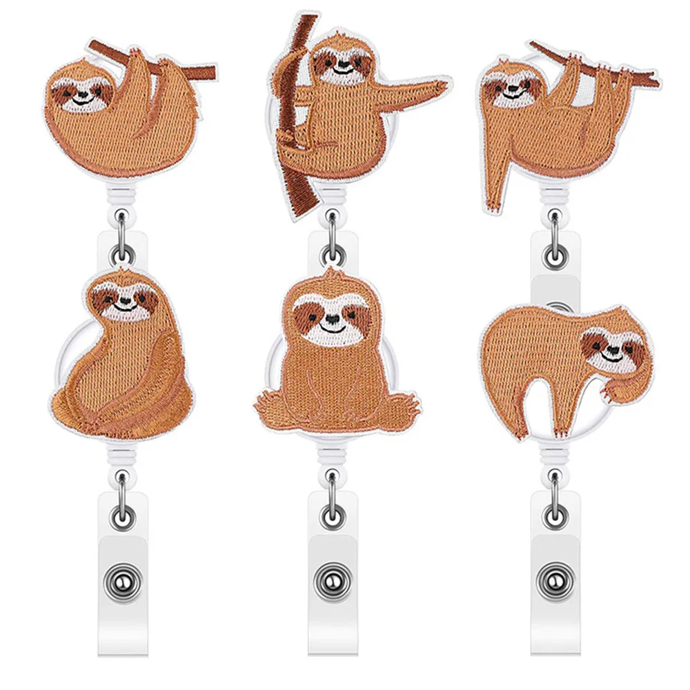 

Sloth Badge Reel Cute Felt Badge Reel Holder Retractable Badge Reel Clip for Women Nurse ID Card Name Card Supplies