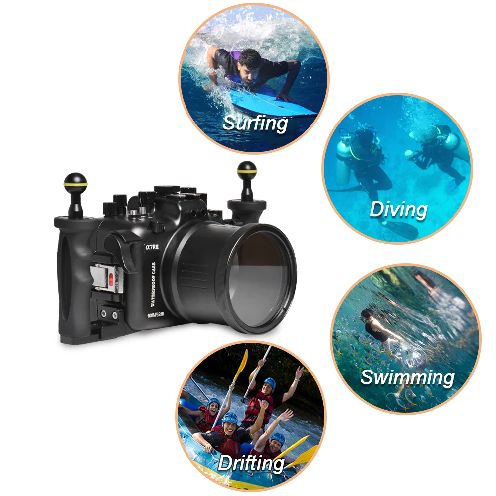 Водонепроницаемый корпус из алюминиевого сплава для камеры Sony A7 III A7R A7S 28 70 мм 16 35
