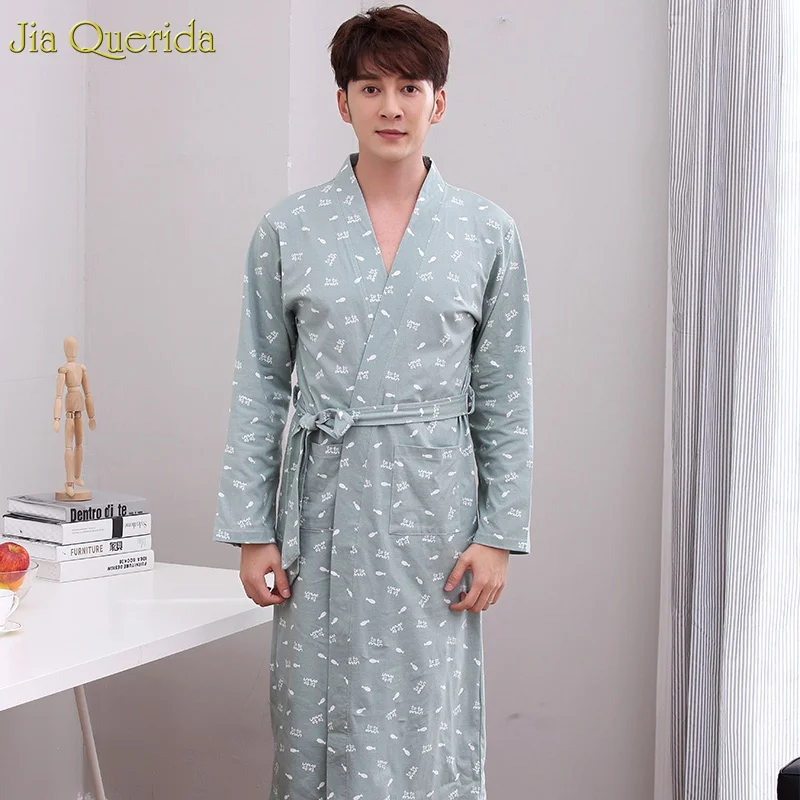 Халат кимоно Мужской трикотажный 100% хлопок с длинным рукавом|Халаты| |