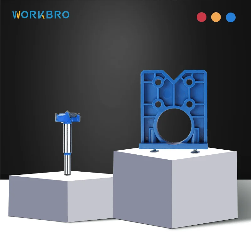 

WORKBRO 35mm Concealed Hinge Jig kit Woodworking Tools Drilling Guide Locator for Cabinet Cupboard Door Hinges Installation