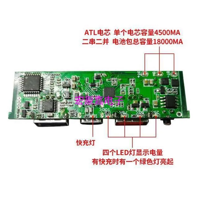 PD30W двухполосный быстрый заряд Мощность банка комплект Перезаряжаемые литиевый