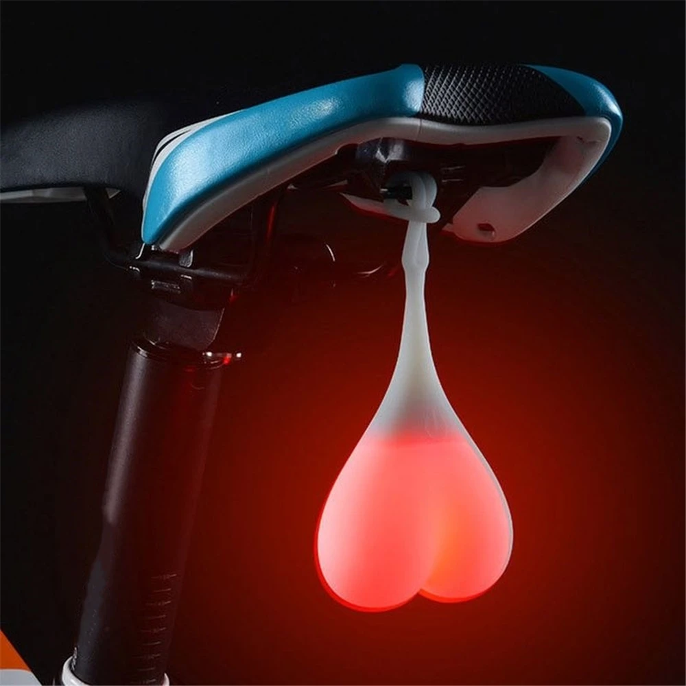 

Bike Light Heart Shape Cycling Balls Tail Waterproof Silicone Bicycle Taillight Rear Lights Night Warning LED