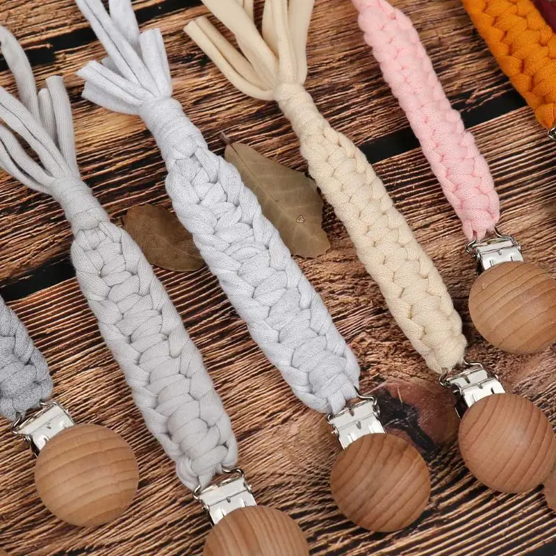 

Braided Cotton Rope Nipple Holder Baby Pacifier Clips Chain Infant Soother Chain NEW