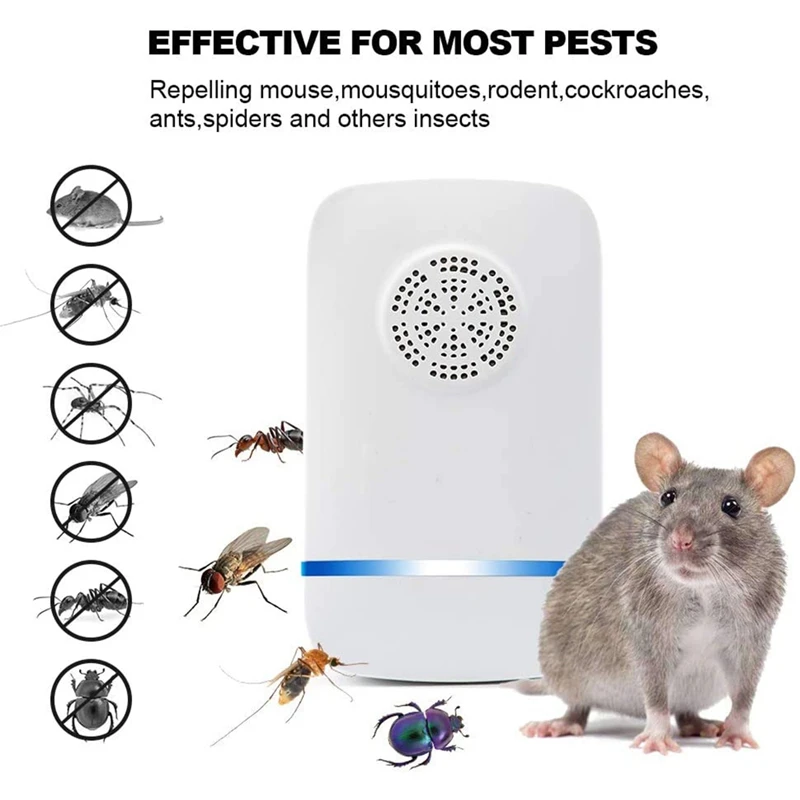 

6 Pack Ultrasonic Pest Repeller Upgrade CHIP Electronic Pest Repellent Mouse Repeller Plug in Pest Control US Plug
