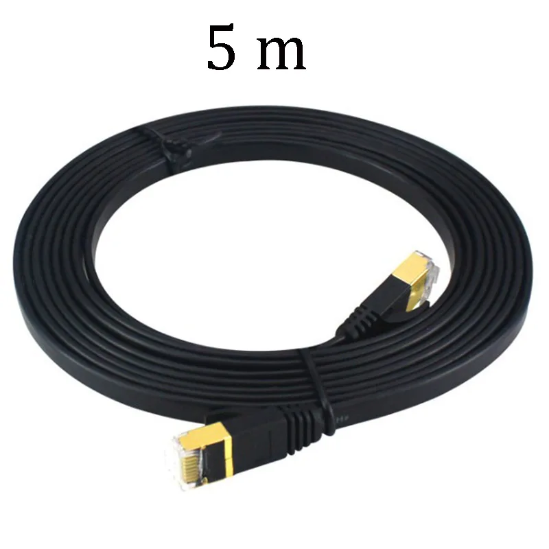 

2/5/10/20m Flat network cable 10G cat7 high-speed category 7 pure copper network cable Gigabit broadband shielded household