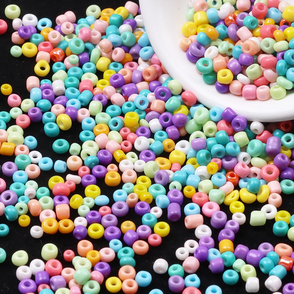 

Make DIY craft bracelets necklace earrings jewelry supplies glass seed beads with elastic rope small craft beads