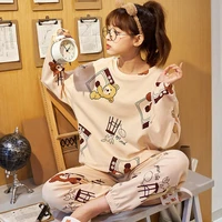 pajamas female spring autumn cotton long sleeve large size can be worn outside cartoon lovely autumn winter home suit summer
