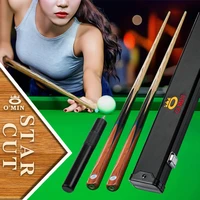 omin star cut 34 snooker cues billiard cueiron fairy litchi wood butt 9 5mm tip ash shaft case with extension professional cue