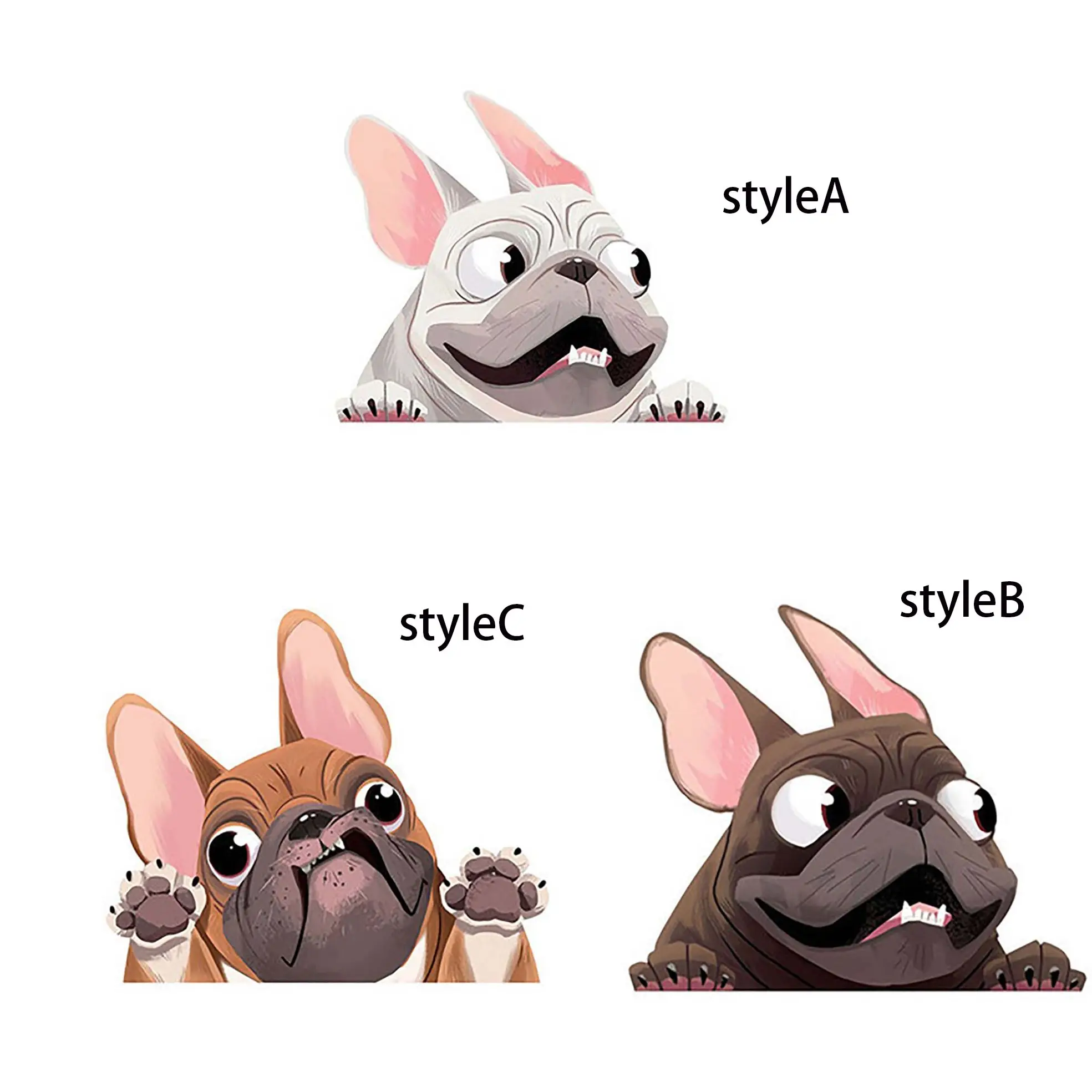 Трехмерная имитация французского бульдога наклейки на машину 3D трехмерные