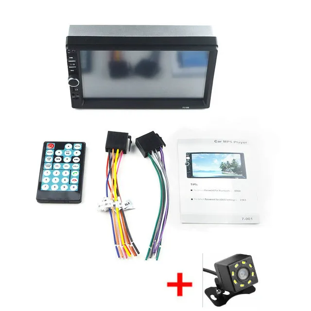 8 LED CAM Автомагнитола 2 Din Mp5 плеер Bluetooth Handsfree сенсорный экран авто обратное изображение поддержка камера заднего вида Mirrorlink 7018b - Цвет: 8 LED CAM