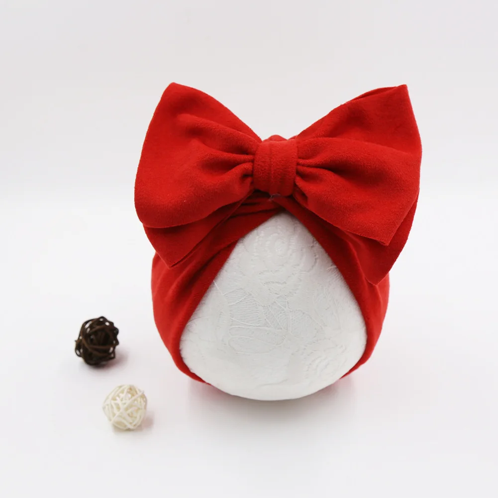 

European and American new double-layer big bow folds baby hooded baby Indian hat multicolor spot children's hat