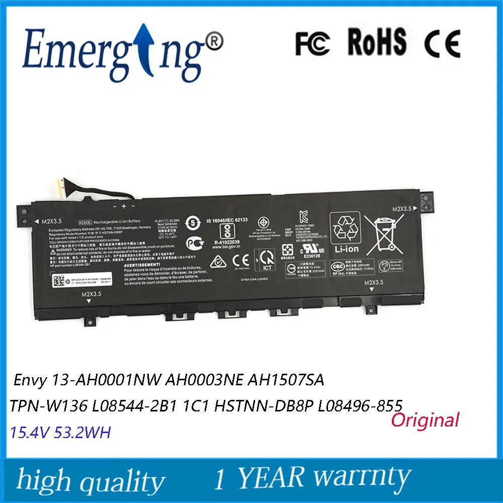 

15.4V 53.2Wh Original KC04XL Laptop Battery for HP Envy X360 13-AG 13-AQ 13-AH HQ-TRE TPN-W133 TPN-W136 HSTNN-DB8P 13-AH0016TX