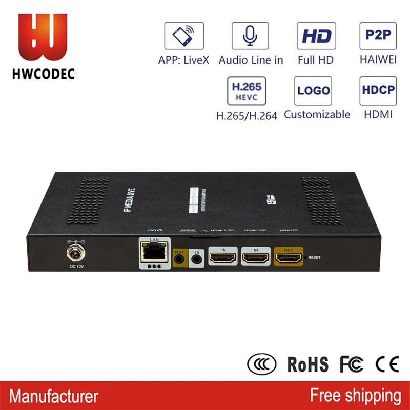HWCODEC H2 H.264 H.265 4K 30FPS HDMI кодировщик аудио вход/выход и USB 3 0 запись