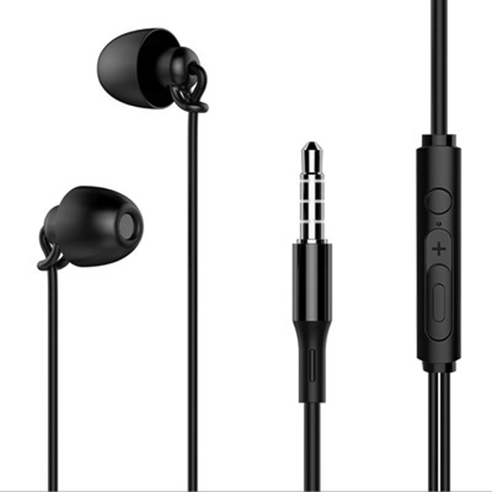 

Sleep headset in-ear heavy bass wire-controlled Noise Cancelling wired headset for side-sleeping soft silicone