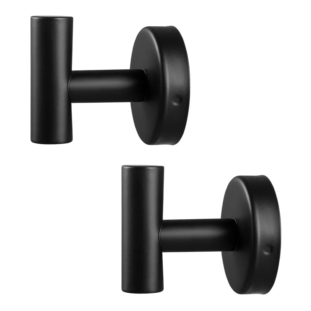 

DOITOOL 2pcs Black Coat Hook 304 Stainless Steel Robe Holder Heavy Duty Bath Brush Hanger for Kitchen Garage Hotel