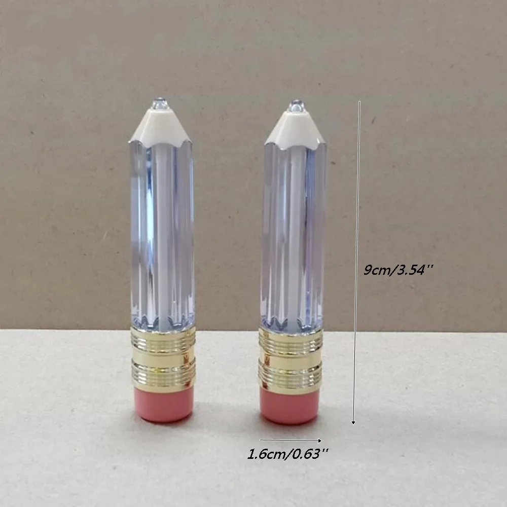 

5pcs Empty Lip Gloss Tube Container Clear Lip Balm Tubes Pencil Shape Lipstick Refillable Bottles Vials Mini Sample Cosmetic Diy