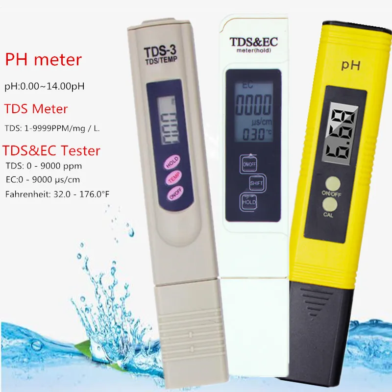 Цифровой измеритель PH /TDS/ EC Тестер термометр ручка Чистота воды PPM фильтр