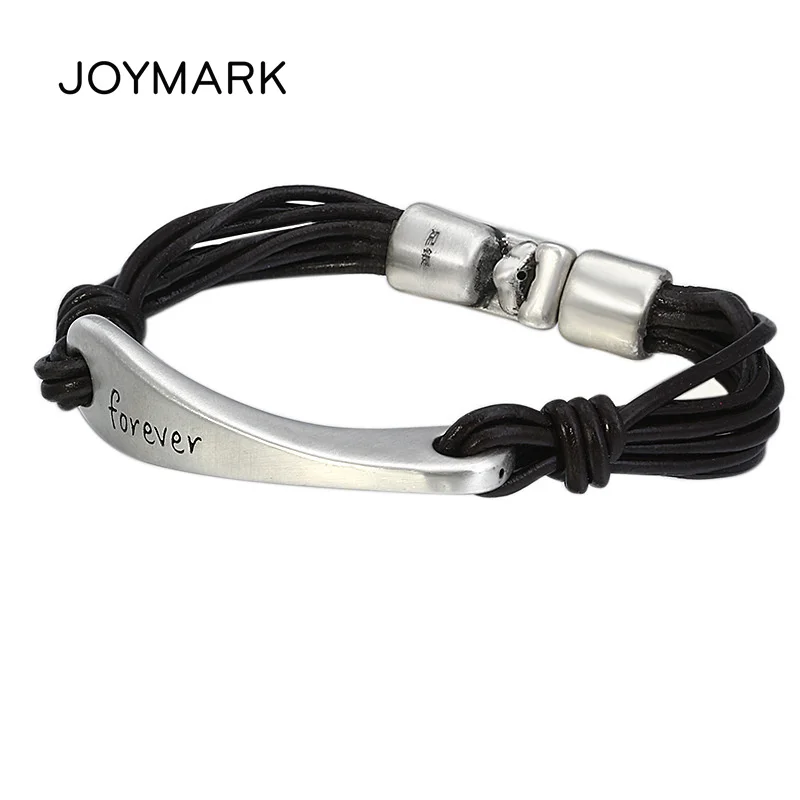 

Женский кожаный браслет в стиле ретро из стерлингового серебра 990 пробы, ювелирные изделия из чистого серебра, трендовые однотонные серебря...