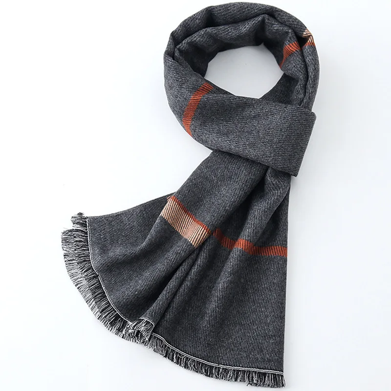 Мужской шарф для мужчин среднего и пожилого возраста утолщенный теплый осенне