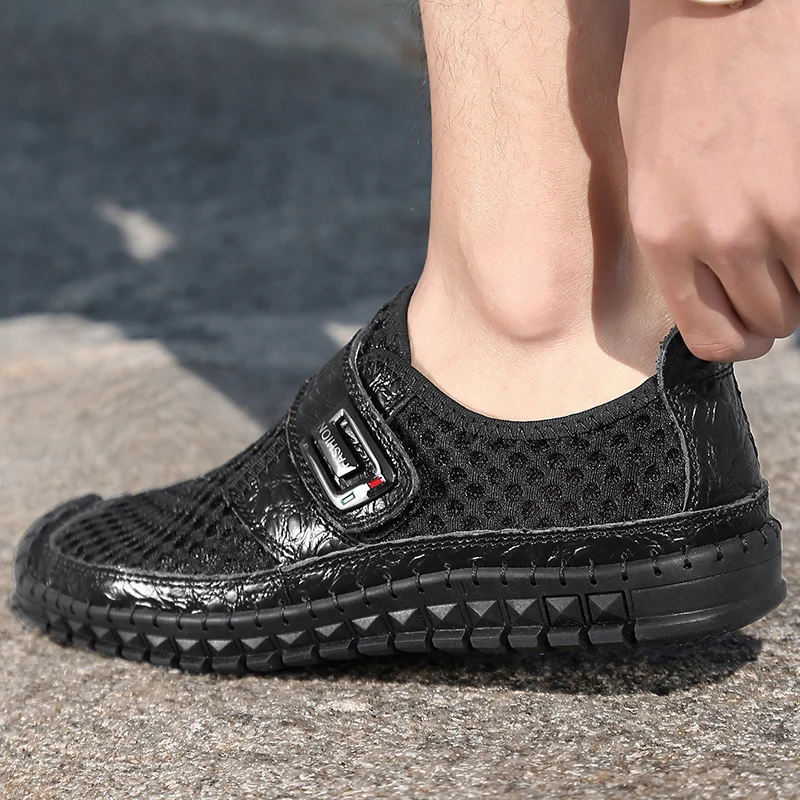 

Outdoor Office Footwear Leisure Leather Lightweight Men Casual Shoes New Man Flat Lazy Shoes Loafers Male Walking Driving Shoes