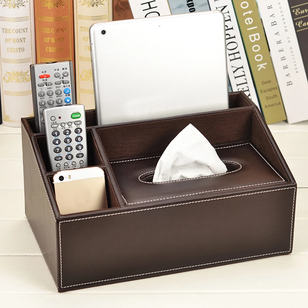 

Desktop Simple Kitchen Remote Organizer Container Napkin Holder Stand Stylish Storage Grids Home Car Pen Tissue Box Phone
