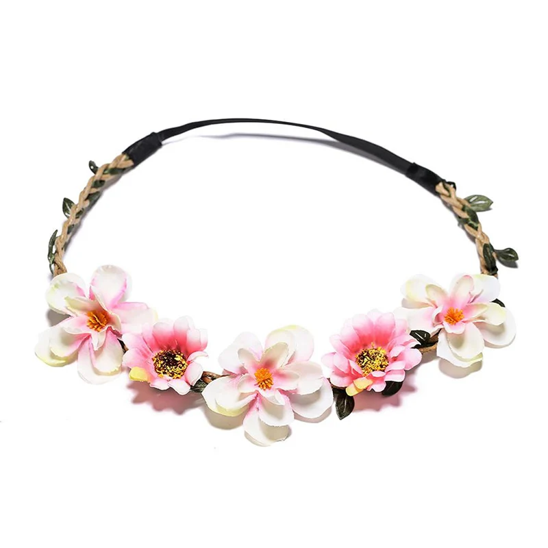 M MISM женская свадебная Цветочная повязка на голову для девочек Boho головной убор с цветами детские повязки на голову аксессуары для волос свадебный веночек пляжная гирлянда - Цвет: Type 9